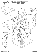 TOP AND CONSOLE, LIT/OPTIONAL Diagram and Parts List for LGC7858AW1  Whirlpool Dryer