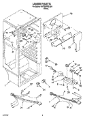 LINER PARTS Diagram and Parts List for 8VET8WPKLQ04  Whirlpool Refrigerator