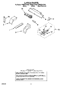 LATCH PARTS Diagram and Parts List for YKEMC307KS0  KitchenAid Microwave Oven Combo