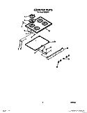 COOKTOP Diagram and Parts List for F6558W0  Roper Range