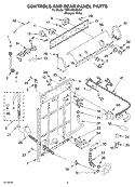 CONTROLS AND REAR PANEL Diagram and Parts List for 7MRAS6233KQ3  Roper Washer