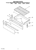 DRAWER PARTS Diagram and Parts List for RF265LXTB3  Whirlpool Range