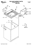 TOP AND CABINET PARTS Diagram and Parts List for 7MLXR6133PQ0  Whirlpool Washer