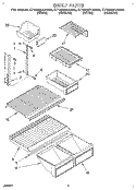 SHELF Diagram and Parts List for ET18NMYAN00  Whirlpool Refrigerator