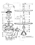 MOTOR, HEATER AND SPRAY ARM Diagram and Parts List for 8595L10  Roper Dishwasher