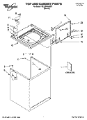 TOP AND CABINET PARTS Diagram and Parts List for 7MLSR7534MT1  Whirlpool Washer
