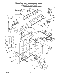 CONTROLS AND REAR PANEL Diagram and Parts List for LST7233DQ1  Whirlpool Washer