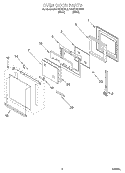 OVEN DOOR Diagram and Parts List for KEBI276DBL9  KitchenAid Wall Oven