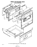 DOOR AND DRAWER Diagram and Parts List for RM975PXLW0  Whirlpool Microwave Oven Combo