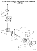 BRAKE, CLUTCH, GEARCASE, MOTOR AND PUMP PARTS Diagram and Parts List for 7MLSR7103MQ0  Whirlpool Washer