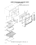 UPPER OVEN DOOR AND UNIT Diagram and Parts List for RE953PXKT0  Whirlpool Range