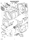 BULKHEAD PARTS Diagram and Parts List for 3RAWZ480EMQ3  Whirlpool Dryer
