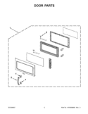 DOOR PARTS Diagram and Parts List for KHMC1857BWH0  KitchenAid Microwave
