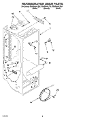 REFRIGERATOR LINER Diagram and Parts List for GD25SHAXLB01  Whirlpool Refrigerator