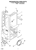 REFRIGERATOR LINER PARTS Diagram and Parts List for 7GS2SHEXMS00  Whirlpool Refrigerator