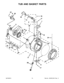 TUB AND BASKET PARTS Diagram and Parts List for WFL98HEBU0  Whirlpool Washer