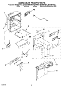 DISPENSER FRONT PARTS Diagram and Parts List for GS6NBEXRT00  Whirlpool Refrigerator