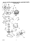 BRAKE, CLUTCH, GEARCASE, MOTOR AND PUMP Diagram and Parts List for RAC4244AL0  Whirlpool Washer
