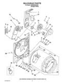 BULKHEAD PARTS Diagram and Parts List for 4GNED4600YQ0  Whirlpool Dryer