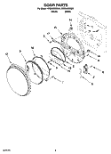 DOOR PARTS, OPTIONAL PARTS (NOT INCLUDED) Diagram and Parts List for WGD8300SB0  Whirlpool Dryer