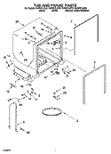 TUB AND FRAME PARTS Diagram and Parts List for KUDI01ILWH2  KitchenAid Dishwasher
