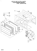 DOOR AND LATCH Diagram and Parts List for RM280PXBQ3  Whirlpool Microwave Oven Combo