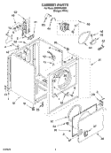 CABINET PARTS Diagram and Parts List for CEDX463MQ0  Crosley Dryer