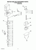 MOTOR AND ICE CONTAINER PARTS Diagram and Parts List for KSSC42QVS01  KitchenAid Refrigerator