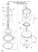 AGITATOR, BASKET AND TUB Diagram and Parts List for GSQ9344EQ0  Whirlpool Washer