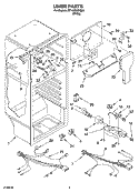 LINER PARTS Diagram and Parts List for RT14ZKXKQ04  Roper Refrigerator