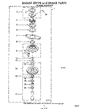 BASKET DRIVE AND BRAKE Diagram and Parts List for LA7680XKW2  Whirlpool Washer