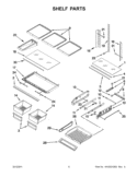 SHELF PARTS Diagram and Parts List for GI0FSAXVB08  Whirlpool Refrigerator