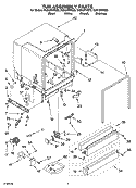 TUB ASSEMBLY PARTS Diagram and Parts List for DU915PWSS0  Whirlpool Dishwasher