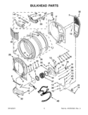 BULKHEAD PARTS Diagram and Parts List for WGD70HEBW1  Whirlpool Dryer