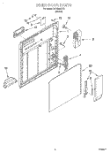 INNER DOOR Diagram and Parts List for DU1000CGT2  Whirlpool Dishwasher