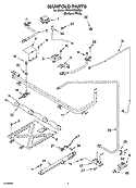 MANIFOLD PARTS Diagram and Parts List for YSF315PEMQ0  Whirlpool Range