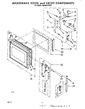 MICROWAVE DOOR AND LATCH Diagram and Parts List for RM988PXKW0  Whirlpool Microwave Oven Combo
