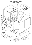 TUB ASSEMBLY PARTS Diagram and Parts List for TUD1000RB2  Estate Dishwasher