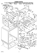 LINER Diagram and Parts List for GR2SHKXKT02  Whirlpool Refrigerator