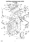 CONTROLS AND REAR PANEL PARTS Diagram and Parts List for IP45002  Inglis Washer