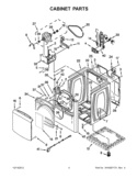 CABINET PARTS Diagram and Parts List for WED8200YW2  Whirlpool Dryer