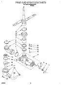 PUMP AND SPRAY ARM Diagram and Parts List for DU400CWDB0  Whirlpool Dishwasher
