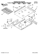 COOKTOP PARTS Diagram and Parts List for GW395LEPS04  Whirlpool Range