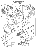 BULKHEAD PARTS Diagram and Parts List for 3RAWZ480ESQ0  Whirlpool Dryer