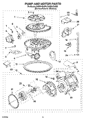 PUMP AND MOTOR PARTS Diagram and Parts List for KUDS01DLSS3  KitchenAid Dishwasher