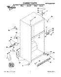 CABINET Diagram and Parts List for ET16JKYDN00  Whirlpool Refrigerator