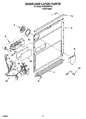 DOOR AND LATCH PARTS Diagram and Parts List for KUDS02FSPA2  KitchenAid Dishwasher