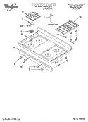 COOKTOP, LITERATURE Diagram and Parts List for GS395LEHS7  Whirlpool Range