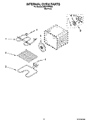 INTERNAL OVEN PARTS Diagram and Parts List for GBS307PRS02  Whirlpool Wall Oven
