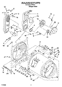 BULKHEAD PARTS Diagram and Parts List for IP72001  Inglis Dryer
